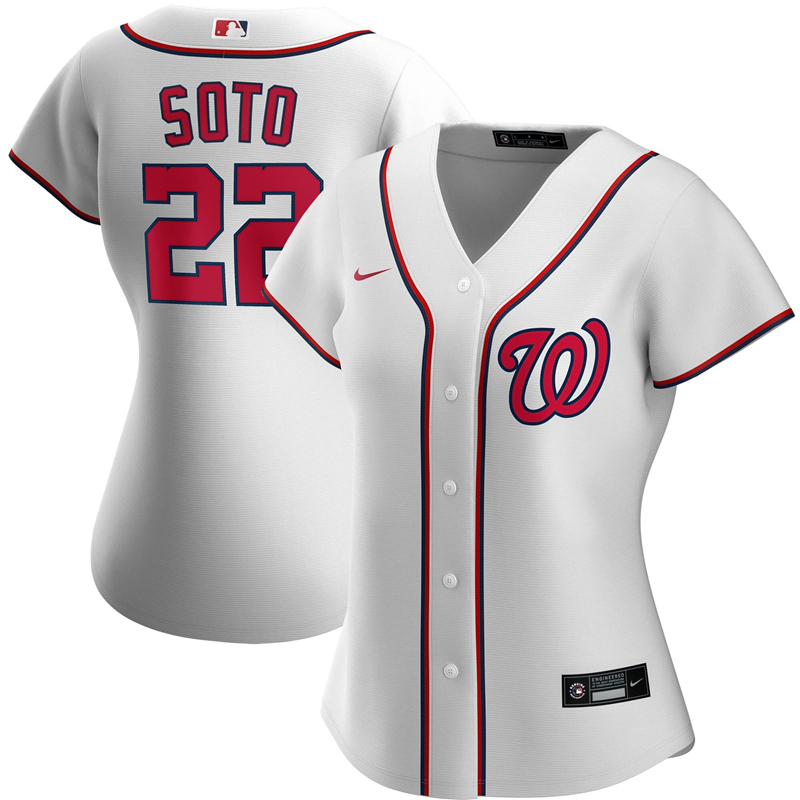 Women Washington Nationals #22 Juan Soto Nike White Home 2020 Replica Player Jersey ->washington nationals->MLB Jersey